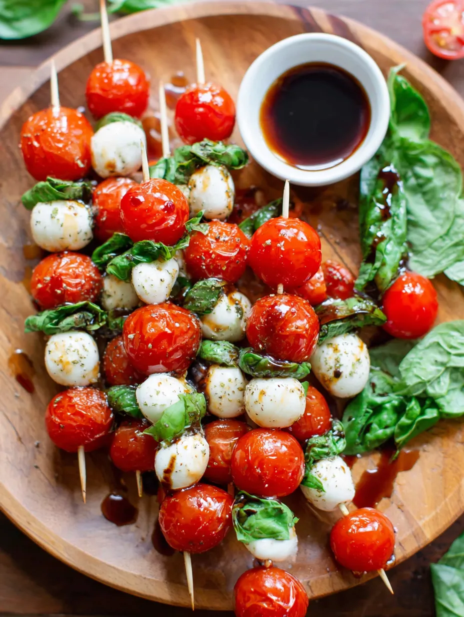 Eine Platte mit frischen Tomaten, Mozzarella und Basilikum.