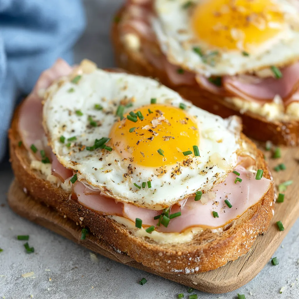 Zwei Toast mit Eiern und Zwiebeln, einer Strammer Max Original und einer Strammer Max Deluxe.