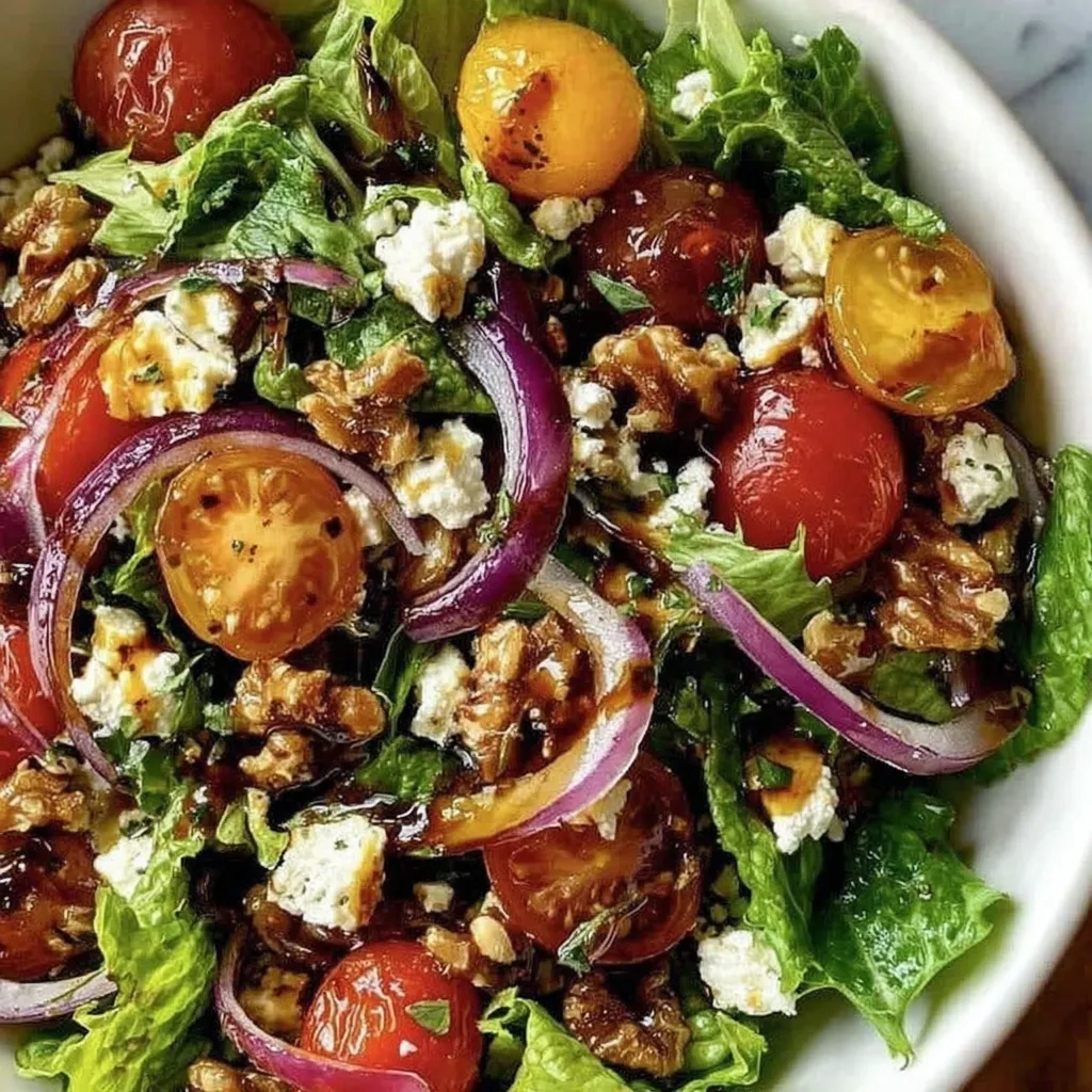 Ein großes, leckeres Feldsalat mit griechischem Feta und Honig-Vinaigrette.