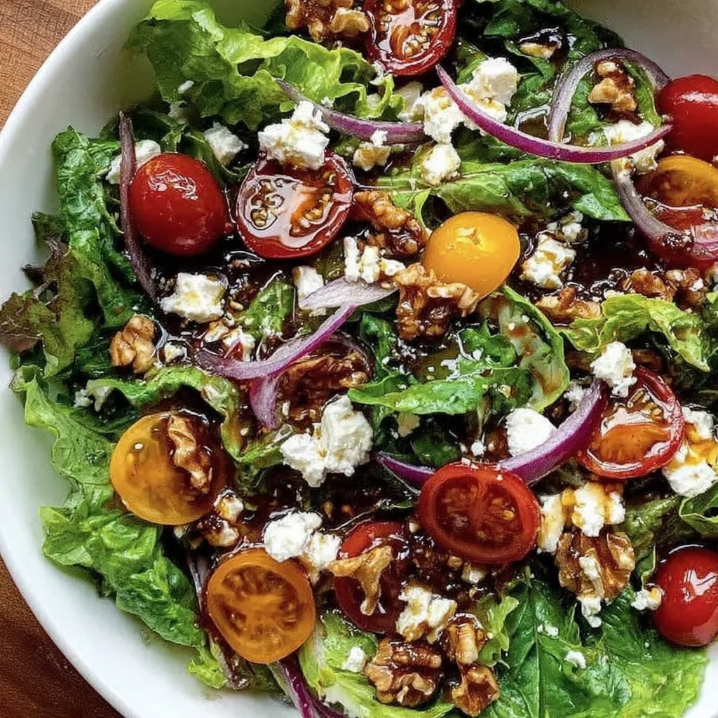 Ein großes, leckeres Feldsalat mit griechischem Feta und Honig-Vinaigrette.