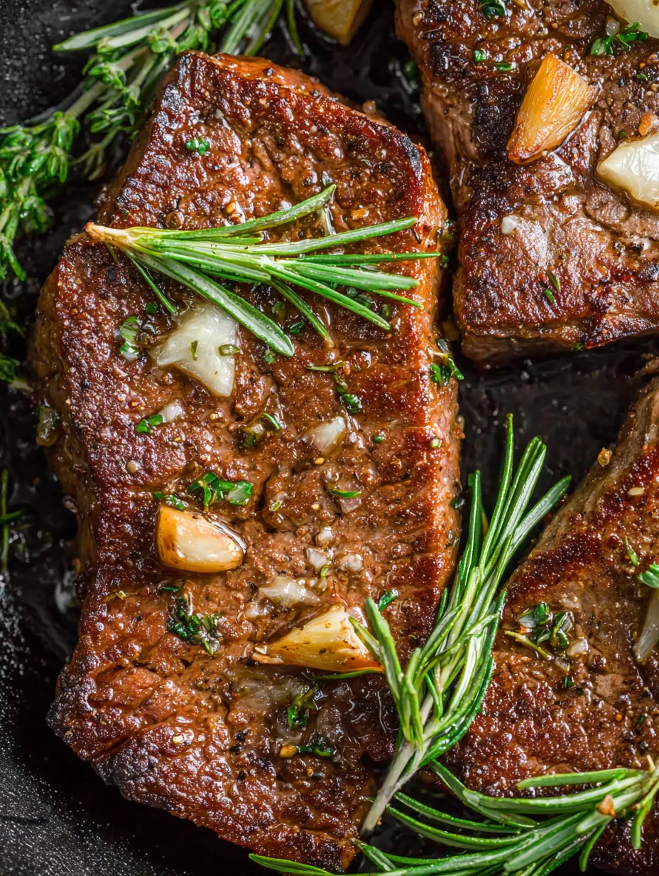 Eine Schüssel mit Rindfleisch, das mit Zwiebeln und Knoblauch garniert ist.