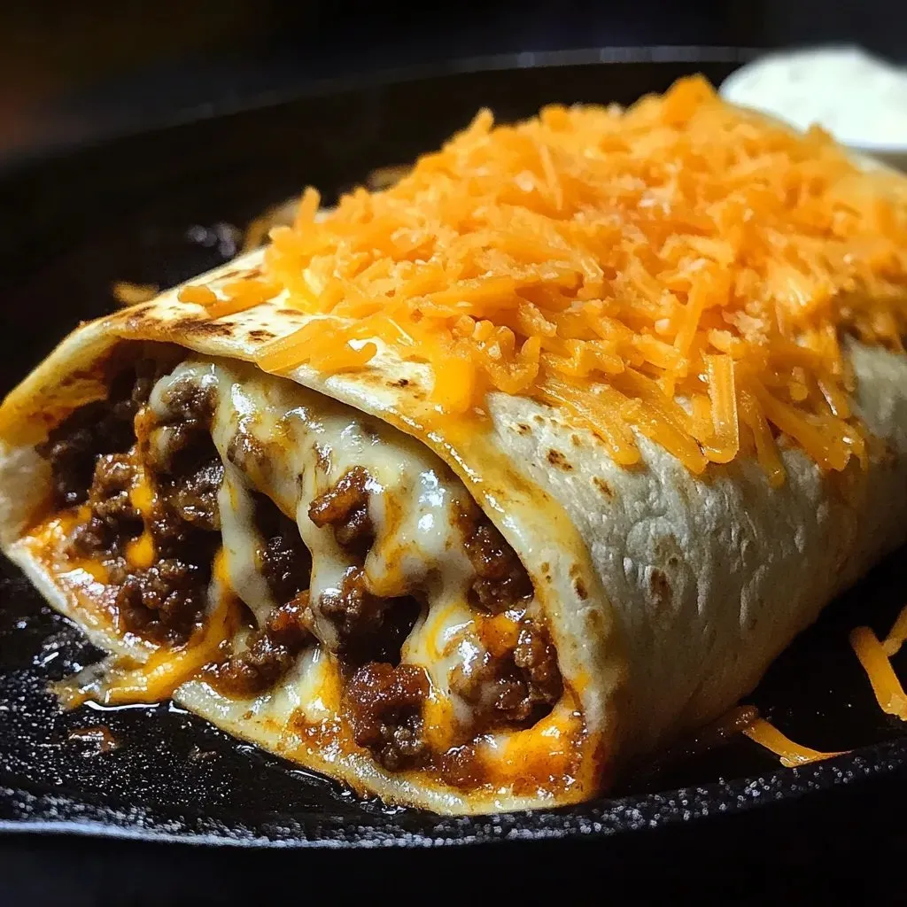 Ein Taco mit Käse und Chili.