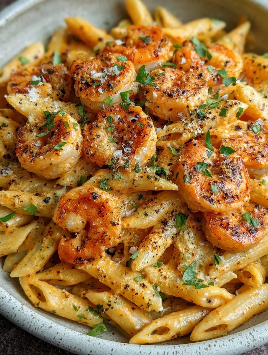 Eine Schüssel mit Pasta und Zwiebeln, die in einer Art Pasta-Salat garniert sind.