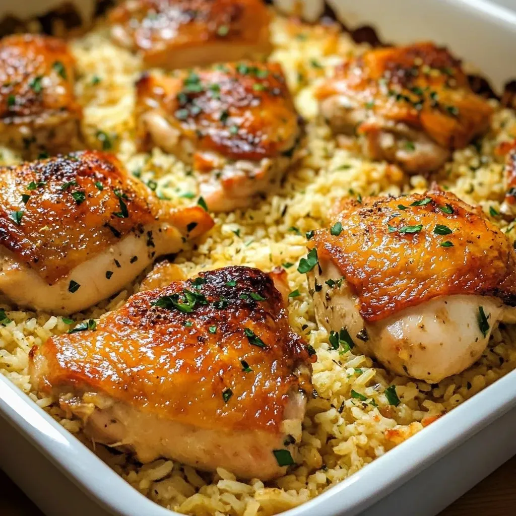Ein weißer Teller mit einer Mischung aus Rice und Chicken.