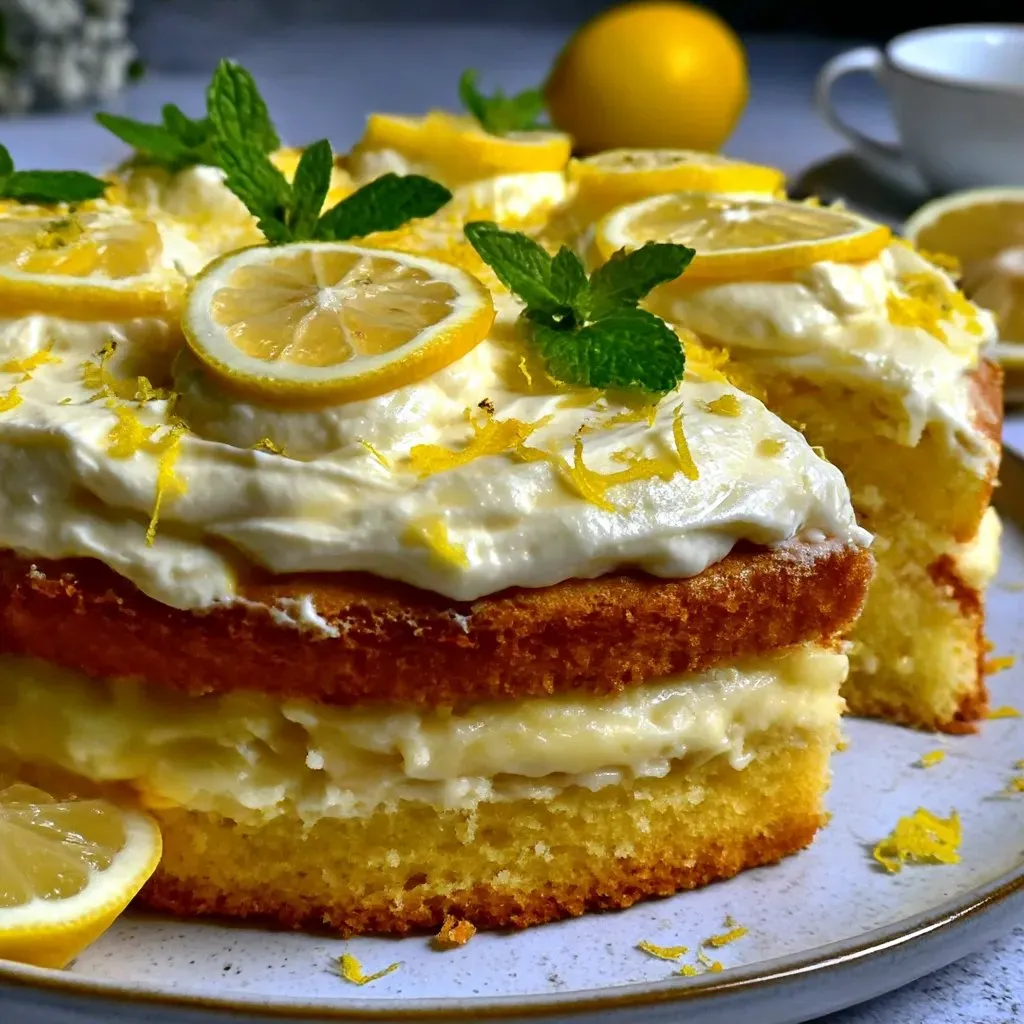 Ein leckeres Limoncello Mascarpone Kuchen mit Zitrusgeschmack.