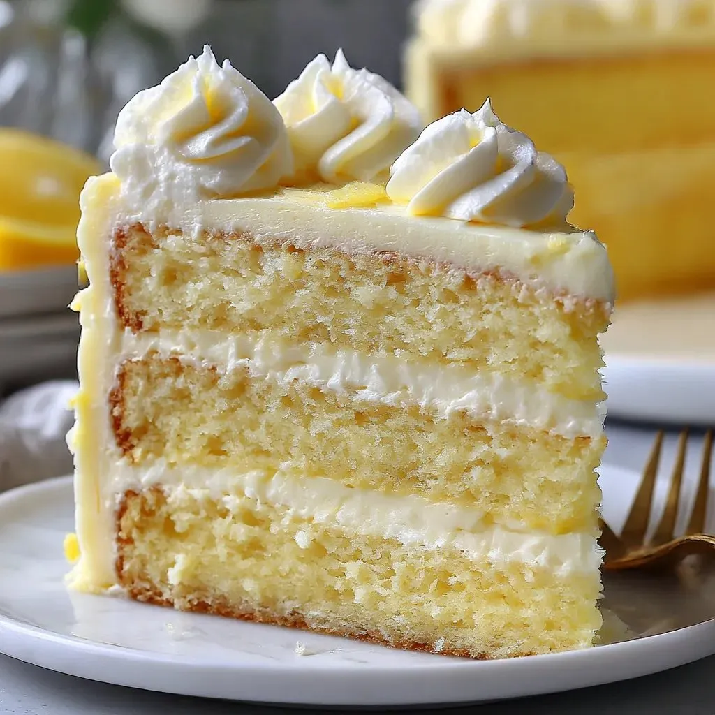 Ein Stück Glutenfreier Zitronenkuchen auf einem weißen Teller.