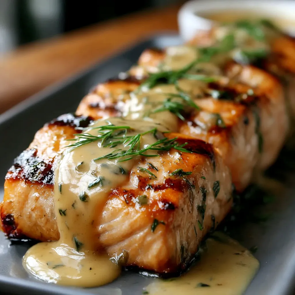 Grilled Salmon mit Dijon-Mustard-Sauce: Ein köstlicher Geschmack!
