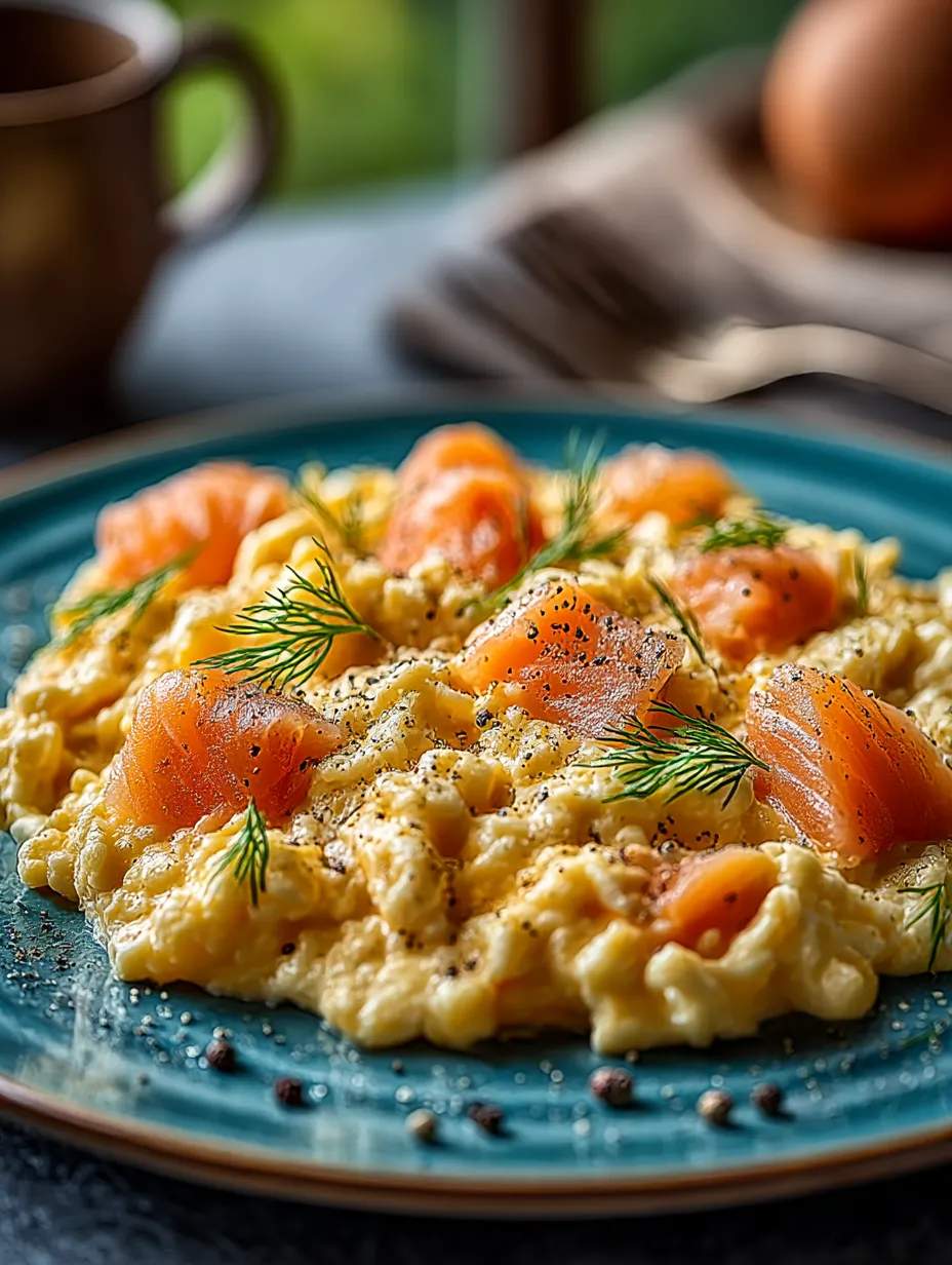 Eine Platte mit gegrilltem Salmon und gegrillten Eiern.