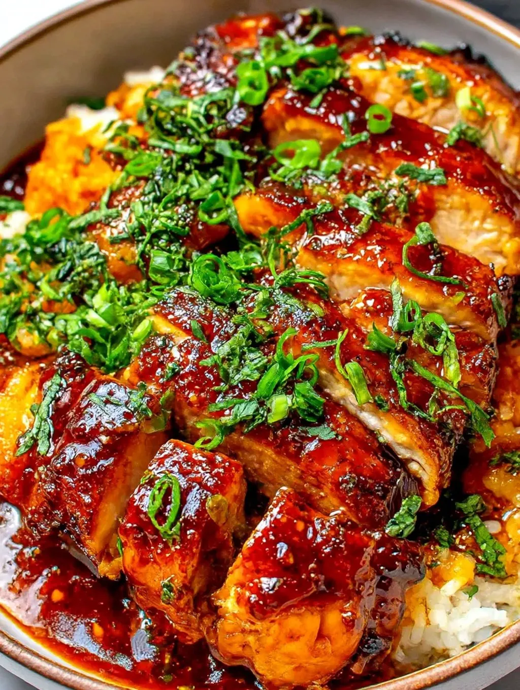 Ein Bild von Caramelised Soy Chicken Garlic Broth, das eine Mischung aus Soy, Garlic und Karamell enthält.