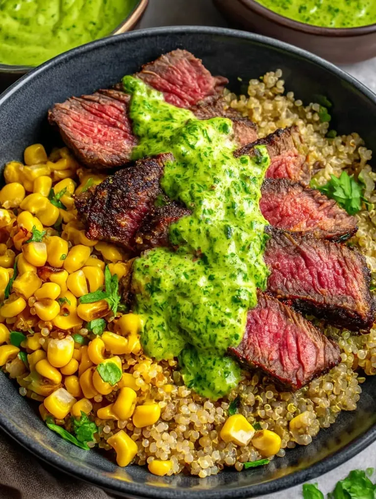 Ein schönes Bild von einer Tasse mit Rindfleisch, Kartoffeln, Kokosmilch und Koriander.