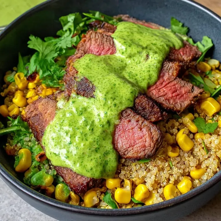 Ein Schüssel mit Rindfleisch, Kartoffeln, Koriander und Mayonnaise.