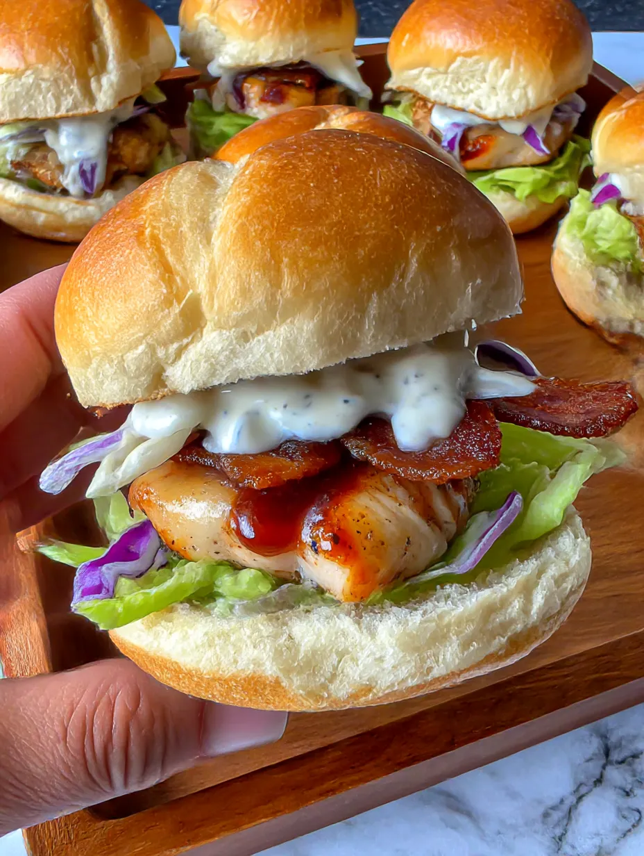 Eine Hand hält eine Hamburger mit Bacon, Lettuce und Mayonnaise.
