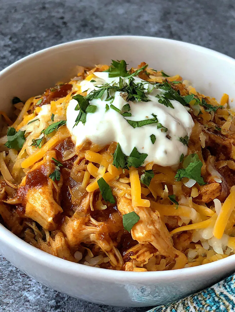 Ein Macro-freundlicher BBQ-Ranch-Huhn-Bowl mit 42g Protein.