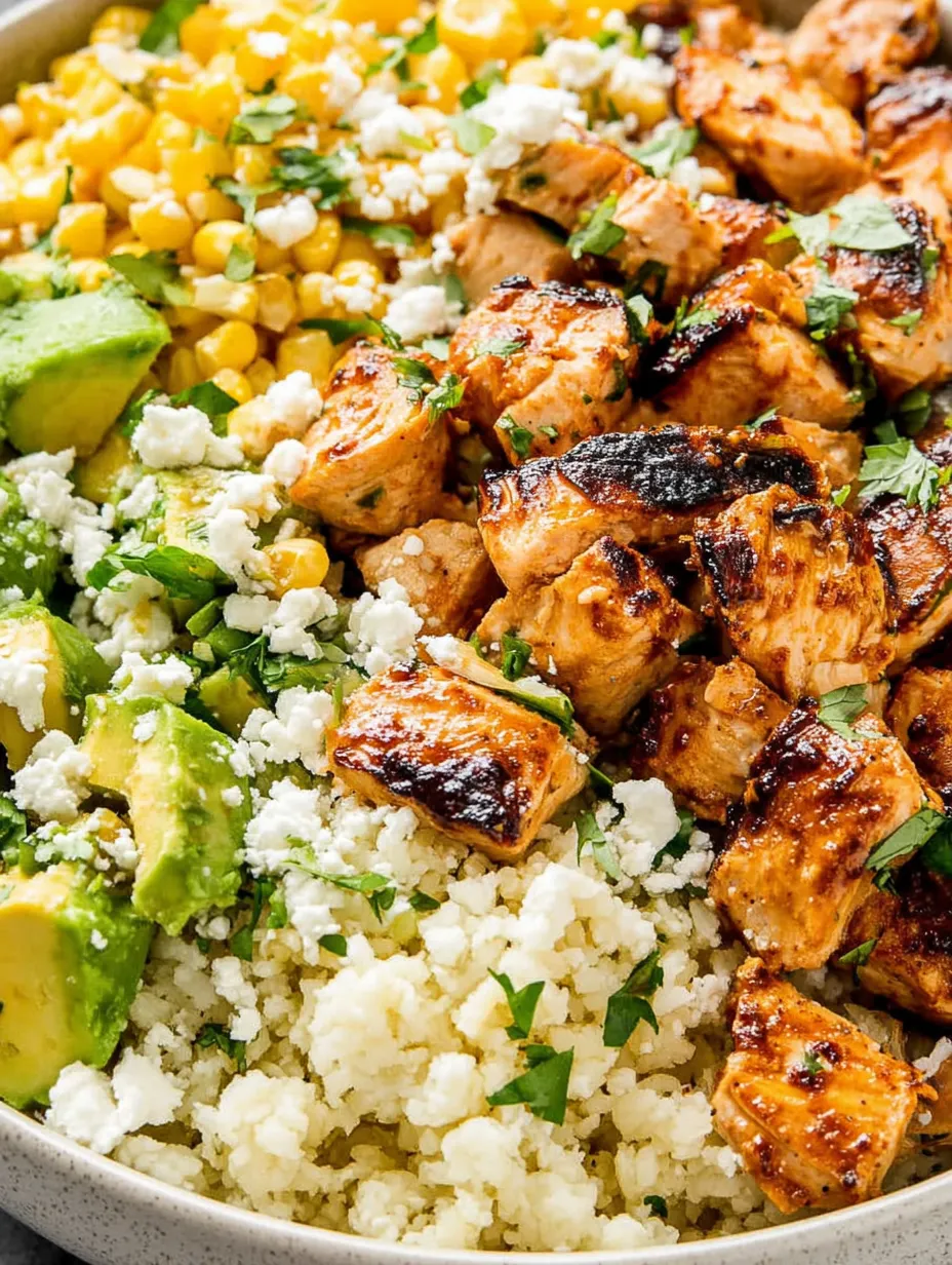 Eine Mischung aus verschiedenen Lebensmitteln wie Kartoffeln, Avocado, Chicken, Auberginen und Koriander.