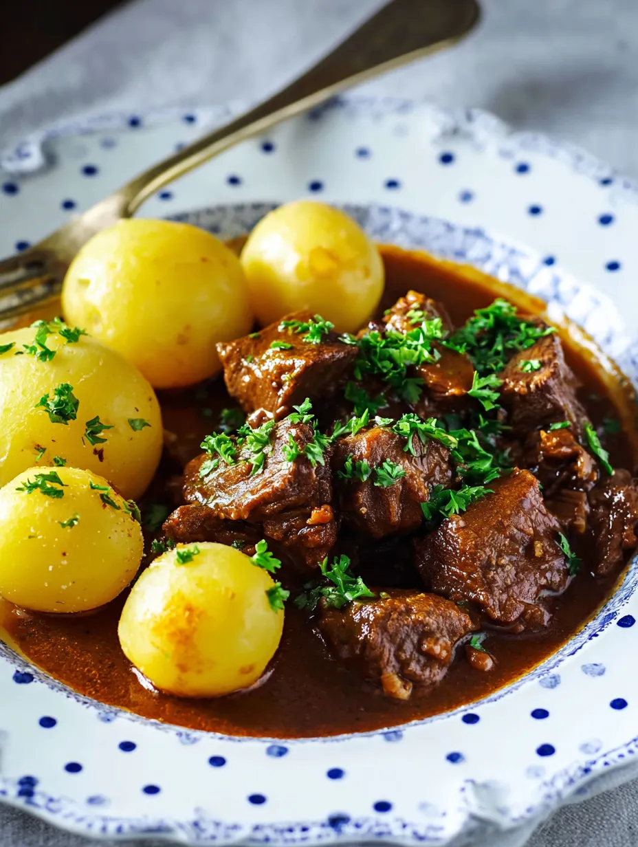 Ein Plate mit gegrilltem Fleisch, Kartoffeln und Zwiebeln.