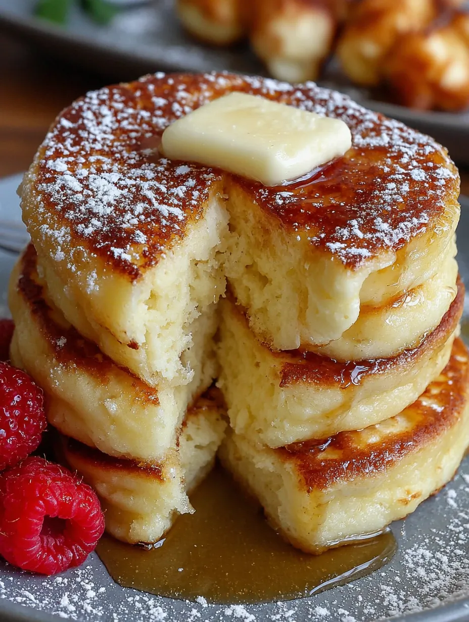 Eine Schicht aus Butter und Zucker auf einem Pancakes.