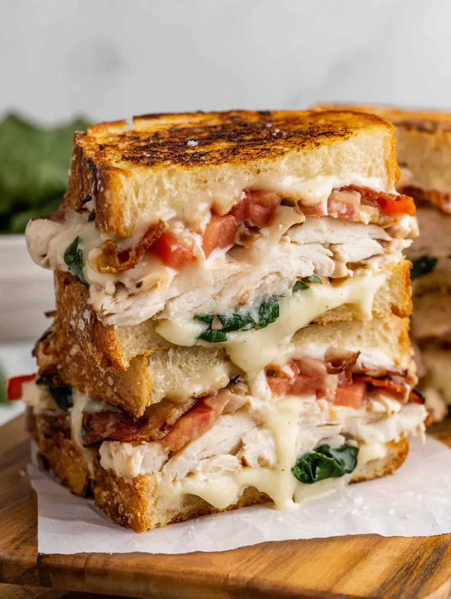 Eine Sandwich mit Bacon und Tomaten auf einem Teller.
