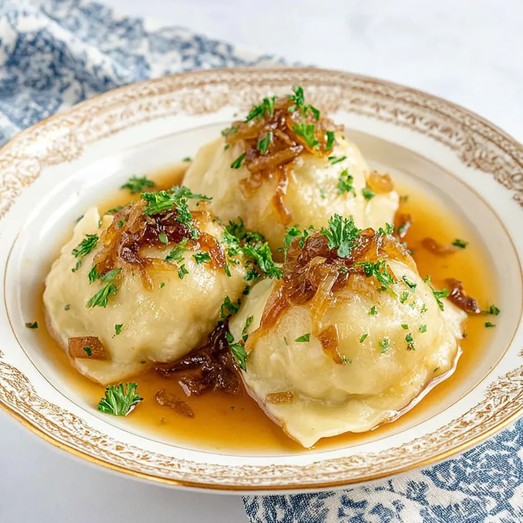 Ein weißer Teller mit drei garnierten Kugelchen und einer Sauce.