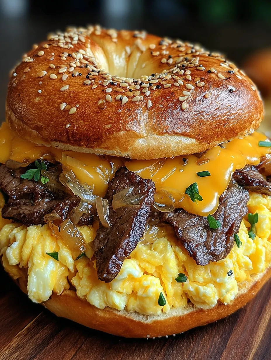 A sandwich with meat, onions, and cheese.