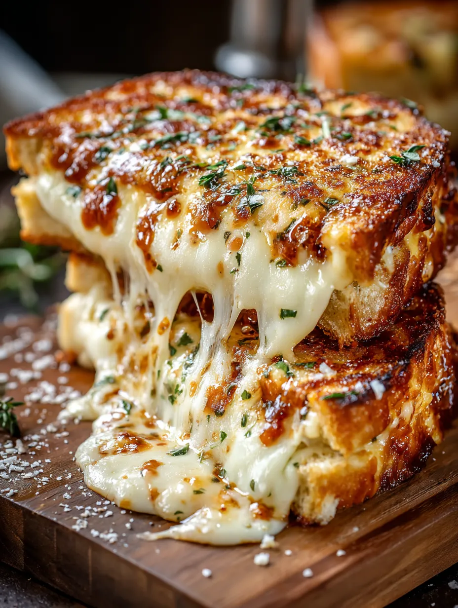 A slice of cheese and herb toast.