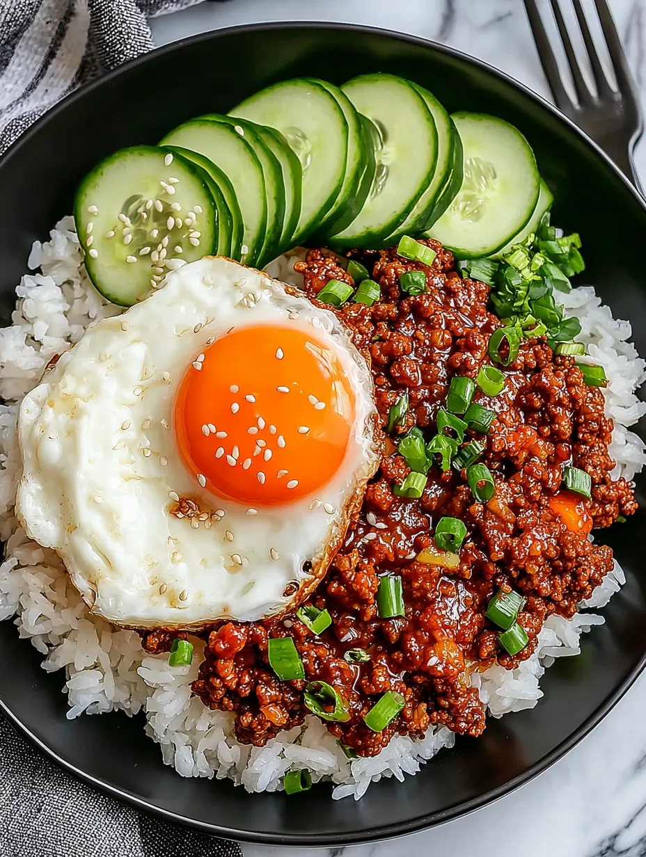 Ein schönes Gericht aus Rice, Ei, Zwiebeln, Koriander und Curry.