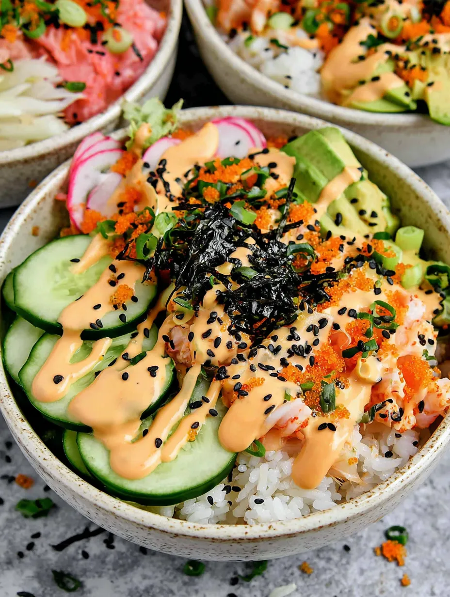 Ein großer, mit Rice und Avocado gefüllter Salat in einem Behälter.