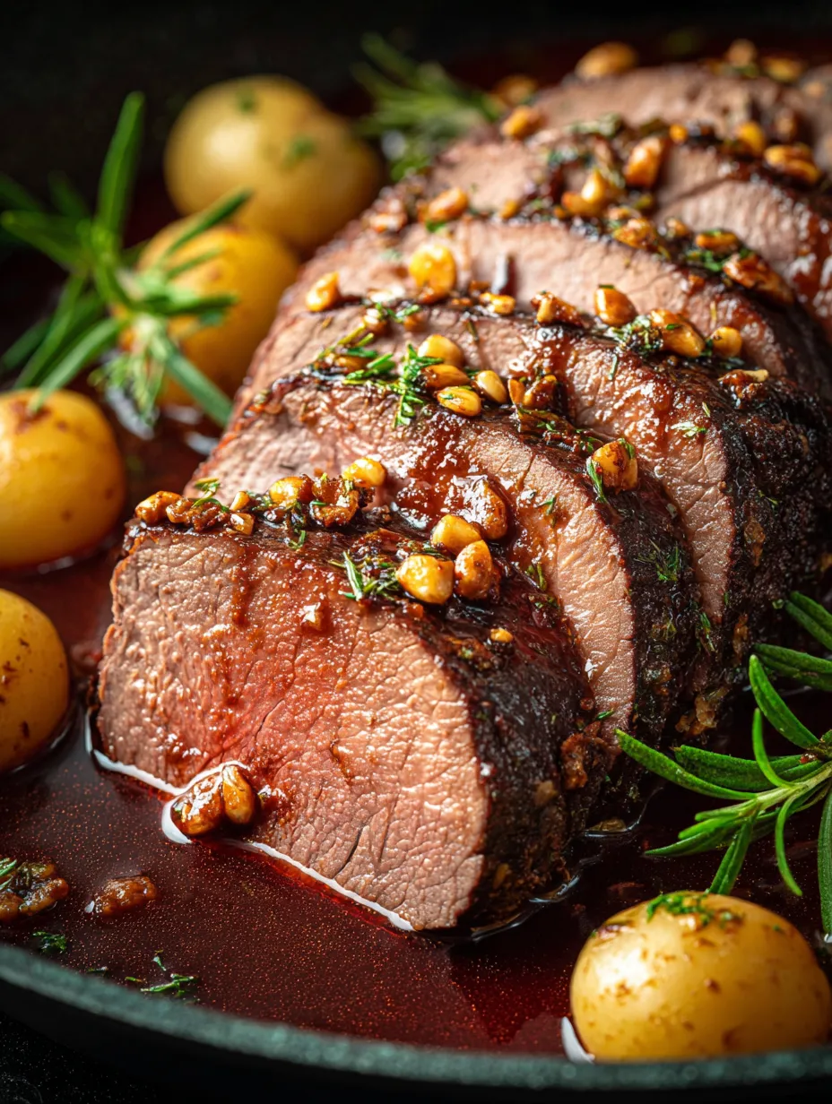 Eine Tafel mit rohem Fleisch, Nüssen und Gemüse.