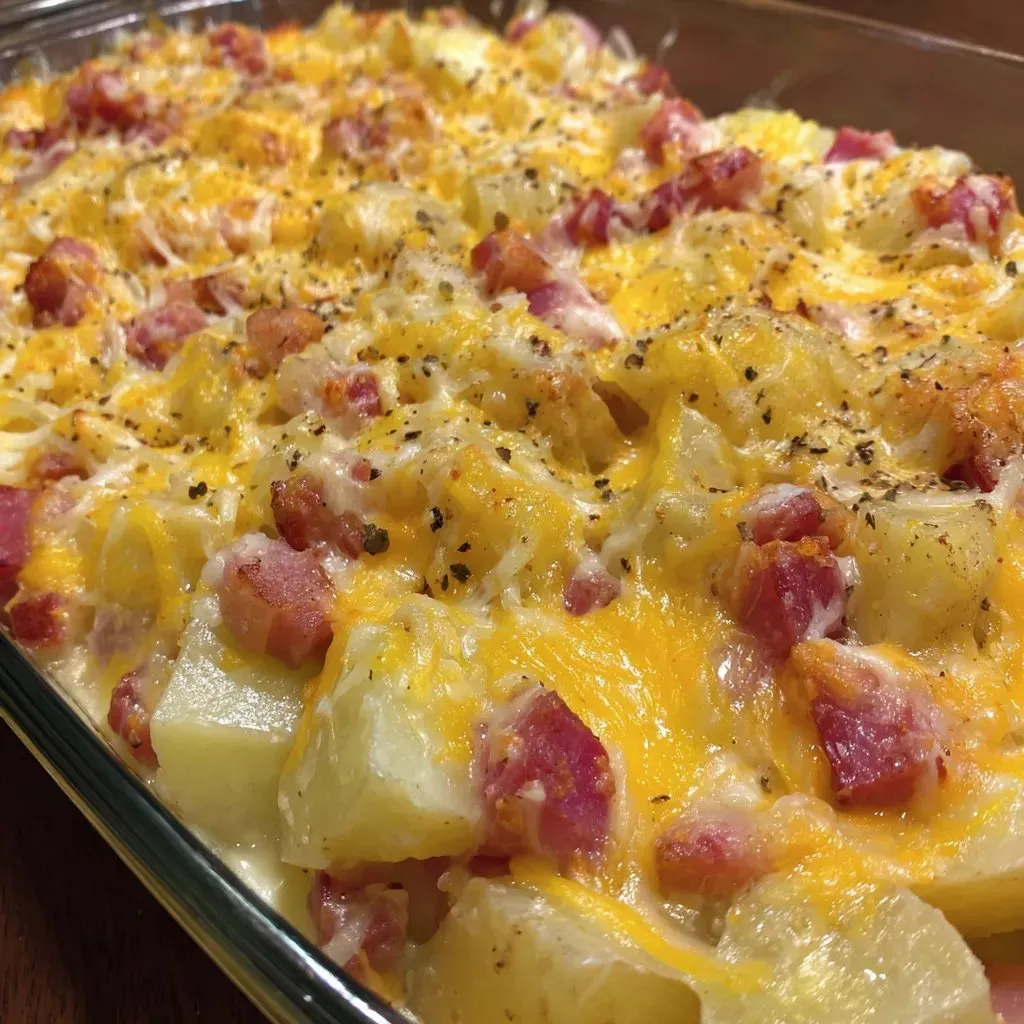 Eine Schüssel mit Kartoffeln und Rindfleisch.