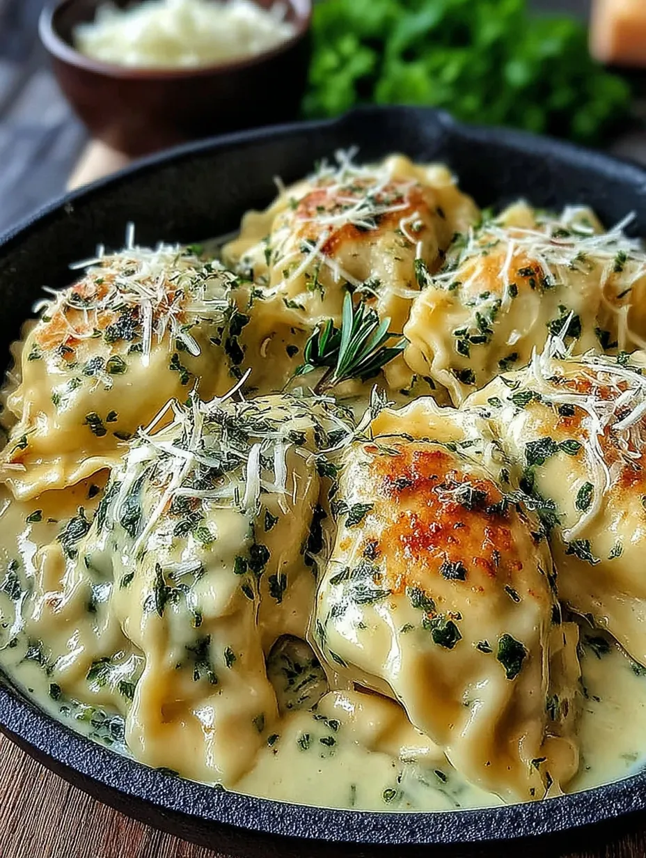 A bowl of food with cheese and herbs.