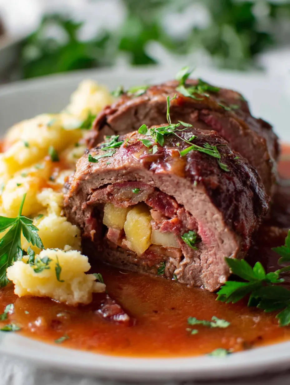 Ein gegrilltes Steak mit Sauce auf einem Teller.
