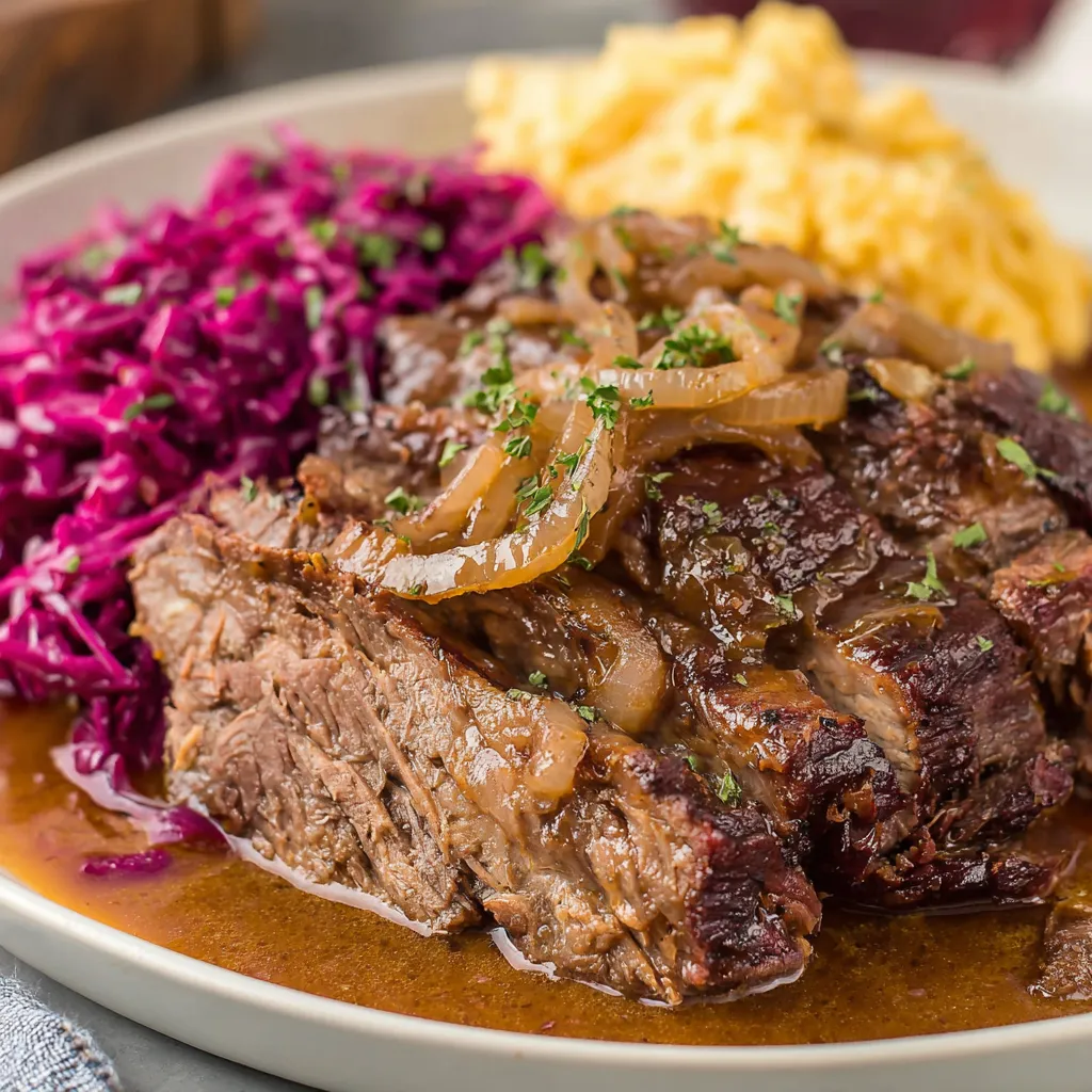 A plate of meat and vegetables.
