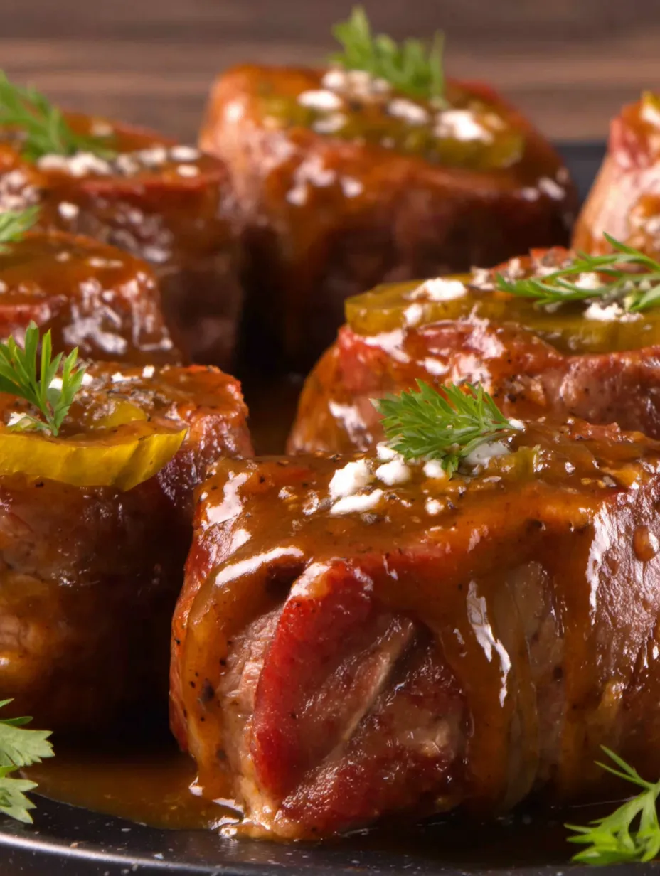 Meat with sauce on it.