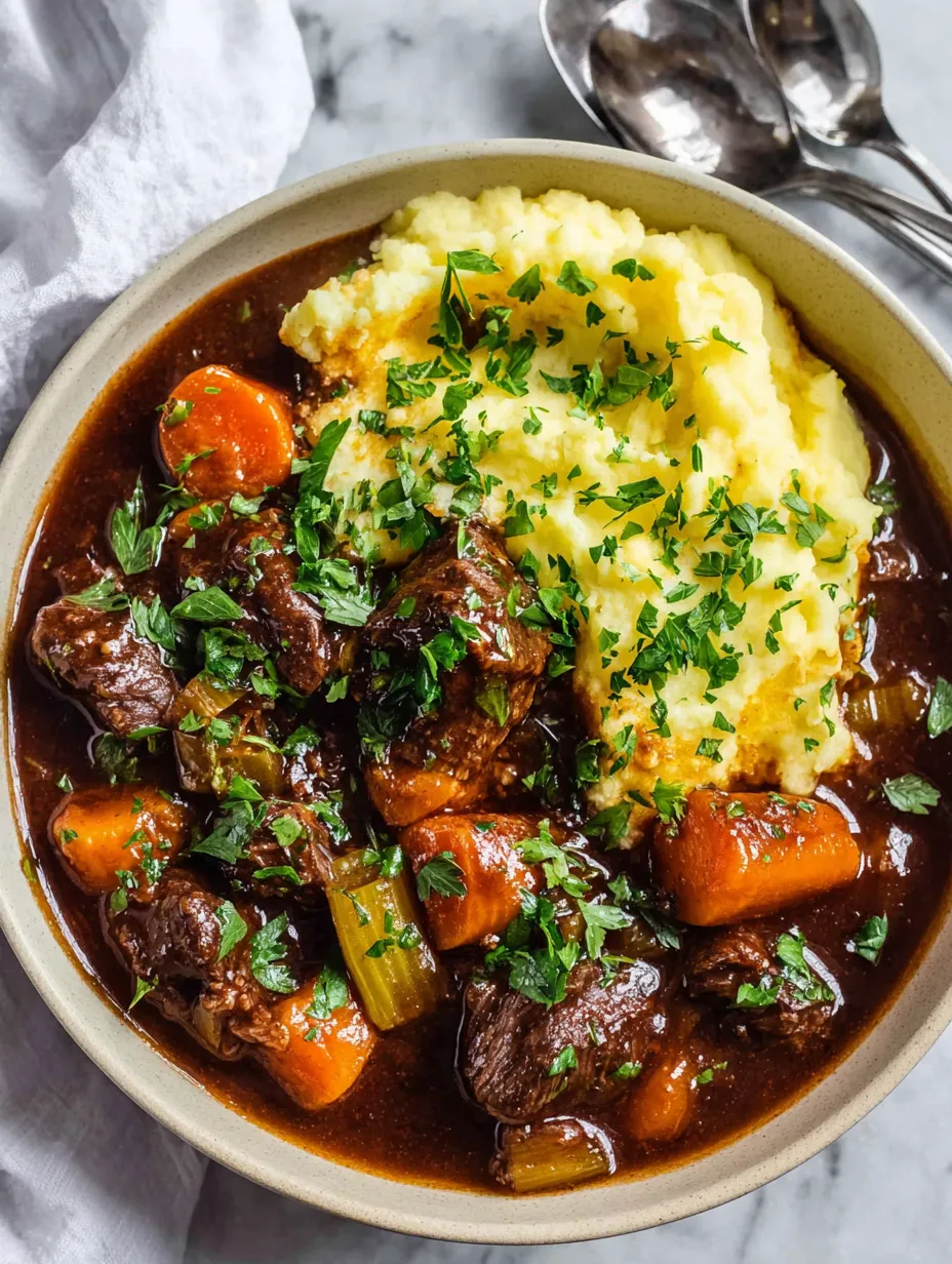 Ein Schüssel mit gegrilltem Fleisch, Kartoffeln, Zwiebeln und Karotten.
