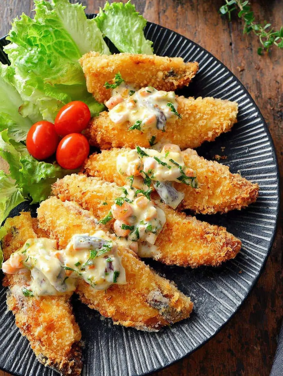 Ein Plate mit frisch zubereiteten Fischstücken, die mit Tomaten und Salat garniert sind.