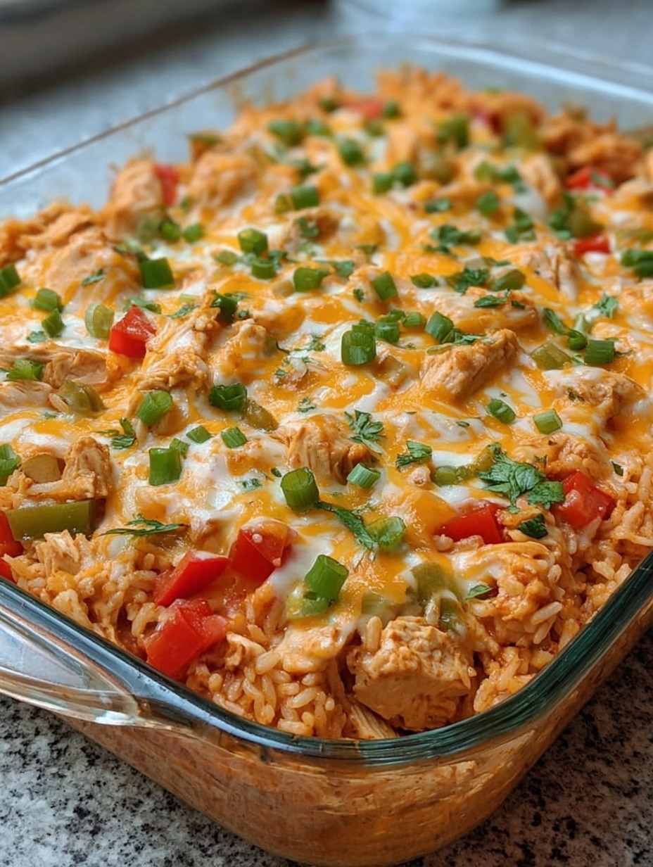 Ein Glas mit einer Mischung aus Rice, Chicken, Tomaten, Zwiebeln und Käse.