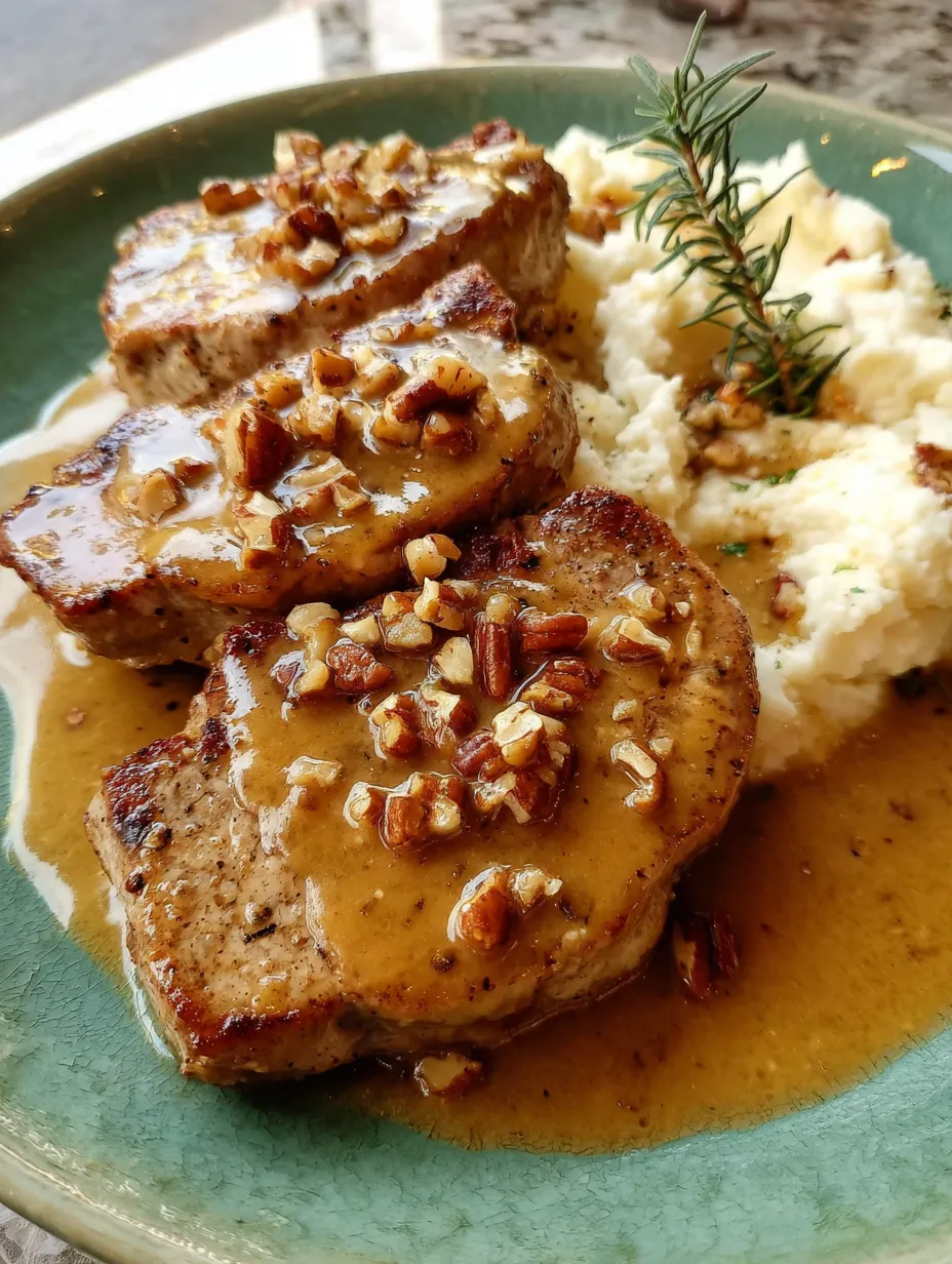 Eine Platte mit gegrilltem Fleisch, gerösteten Walnüssen und einer Sauce.