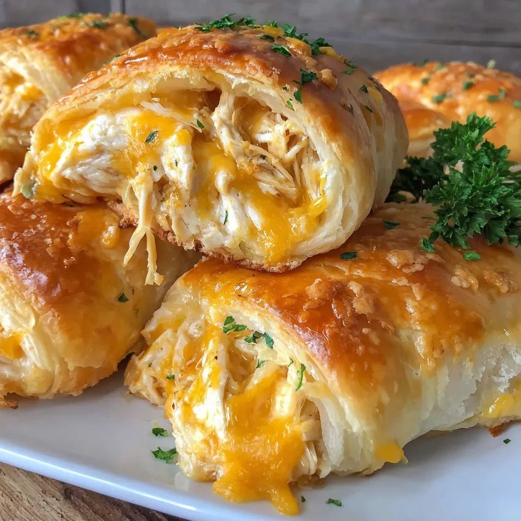 Ein weißer Teller mit sechs Scheiben von Käse-Krainer-Kuchen auf ihm.