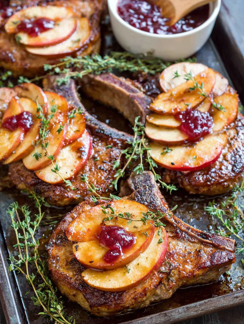 Eine Tafel mit verschiedenen Gerichten, darunter eine Portion von Rindfleisch mit Apfel und Zwiebeln.