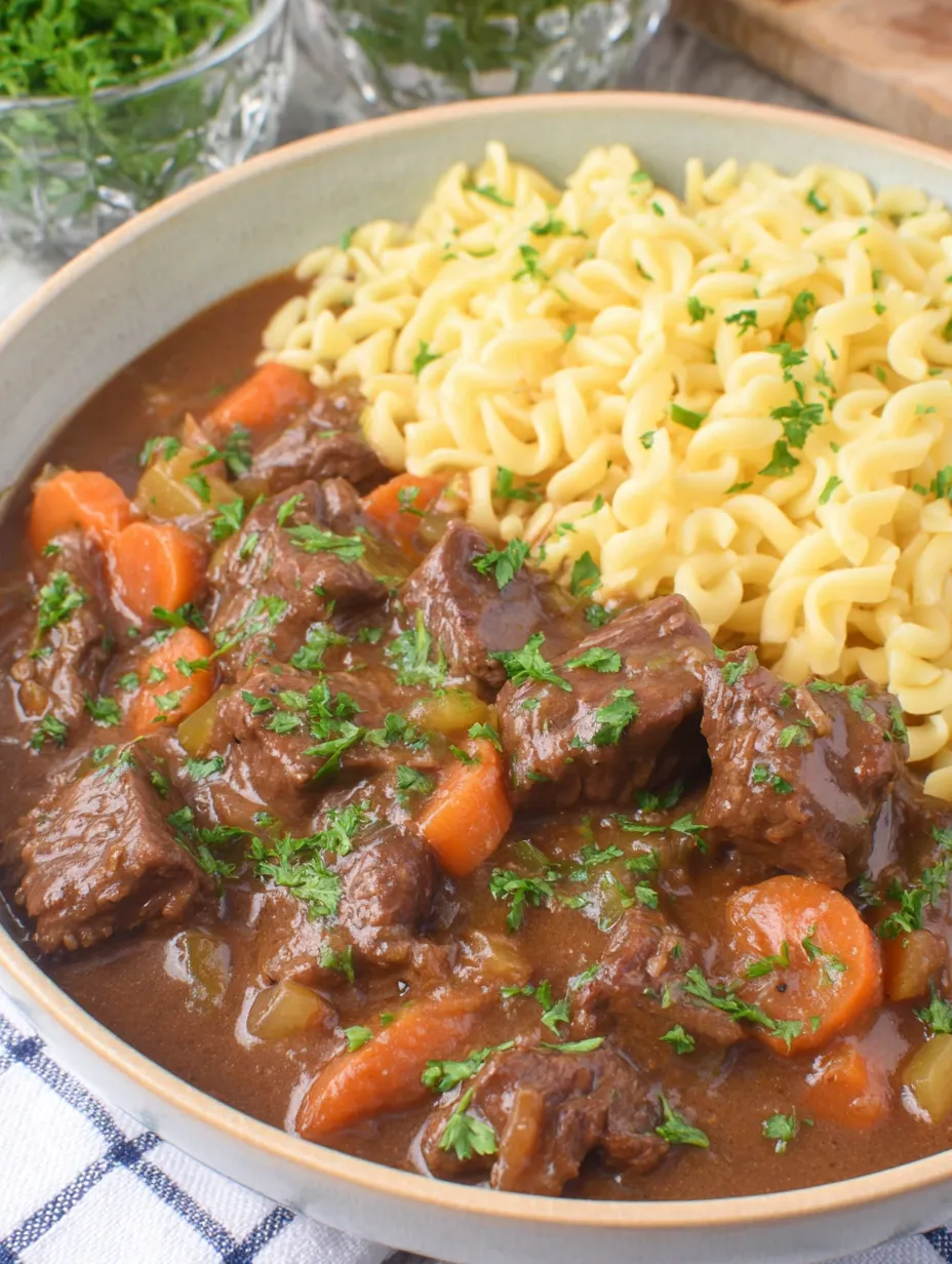 Ein Bild zeigt eine Schüssel mit einer Mischung aus Fleisch, Reis und Karotten.