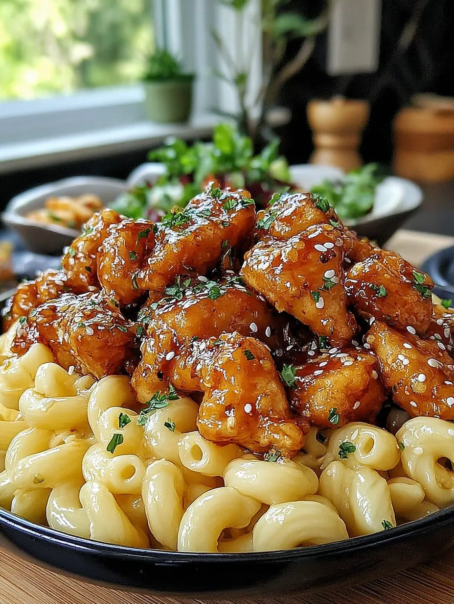 Ein Schälchen mit Pasta und Chicken.