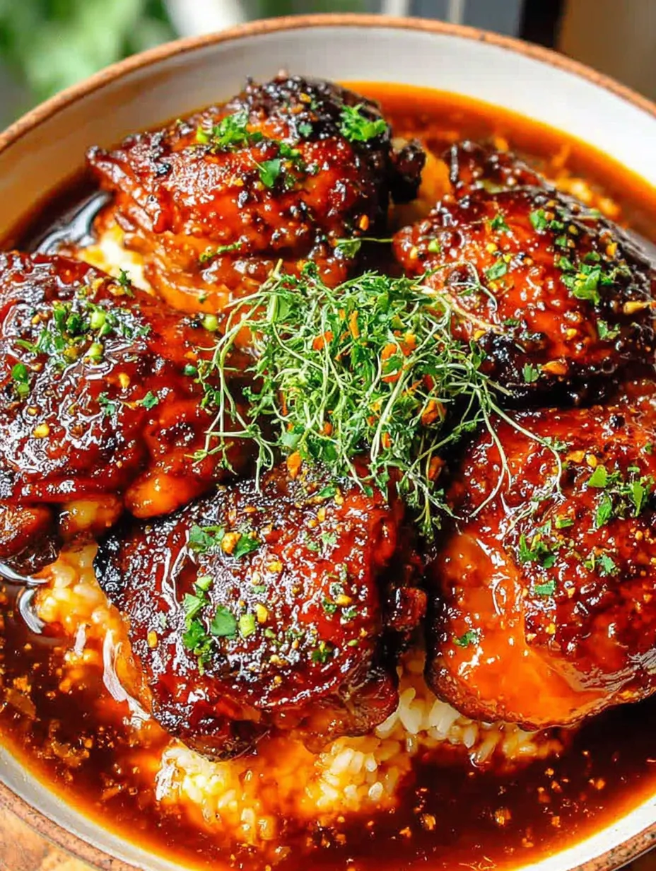 Ein Bild von Rindfleisch in einer Riso-Sauce, garniert mit Zwiebeln.