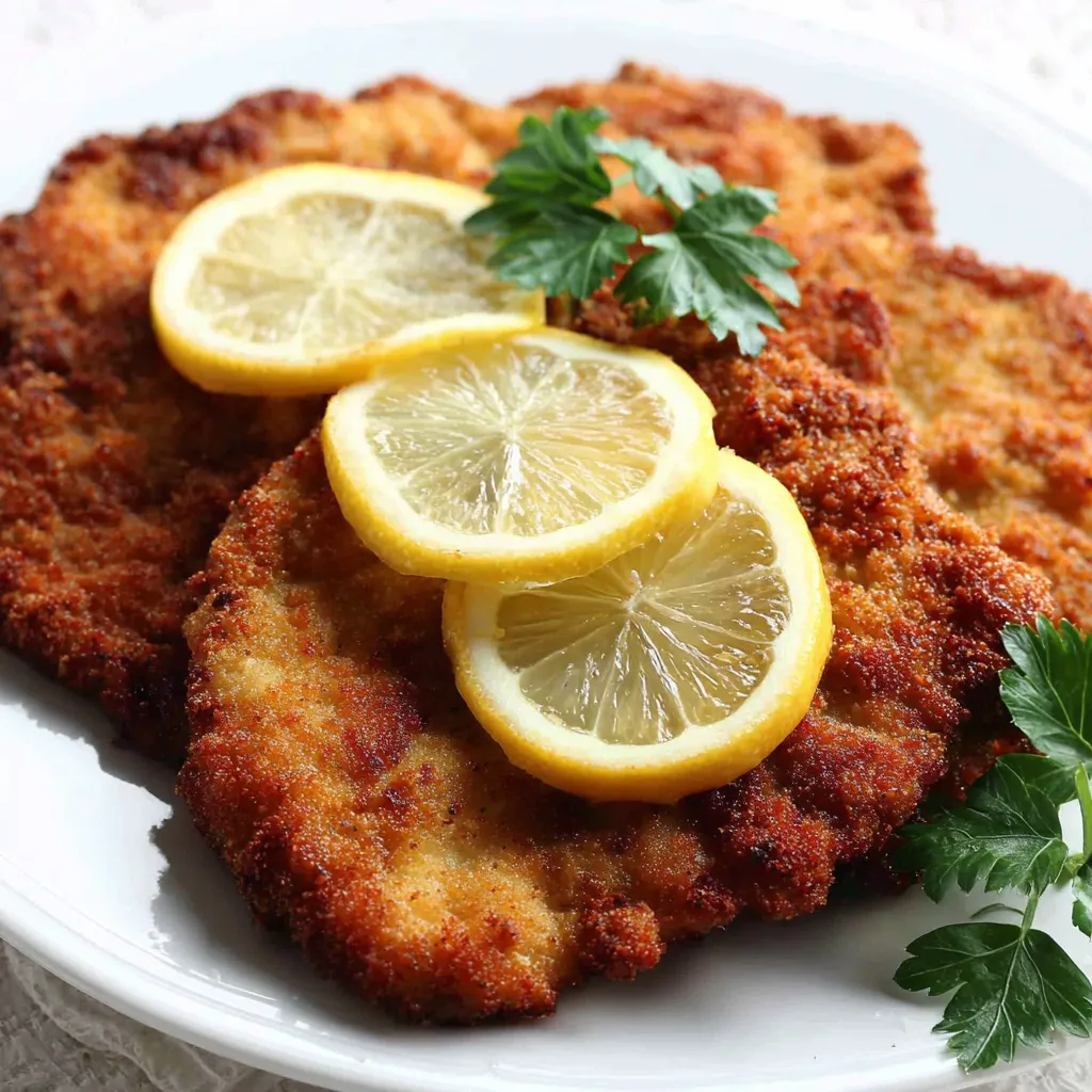 Eine Platte mit gegrillten Steakchen, die mit Zitronen und Parsley garniert sind.