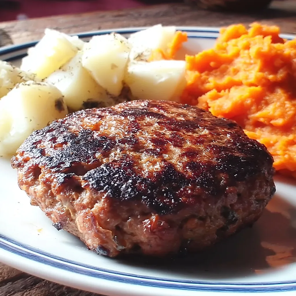 Eine Platte mit gegrilltem Fleisch, gegrillten Paprika, gegrillten Kartoffeln und gegrillten Zwiebeln.