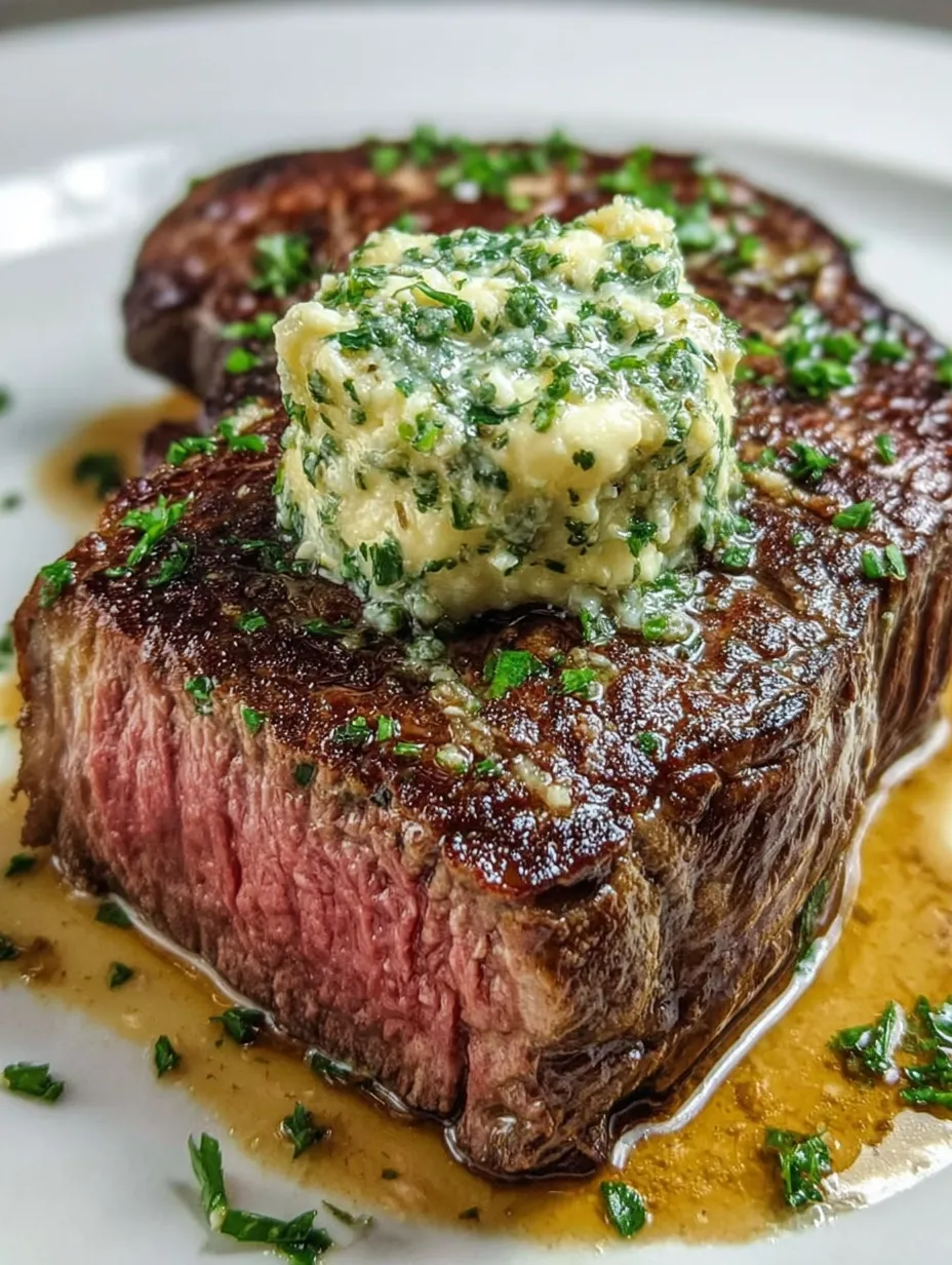 Rind mit grünem Dressing auf einem weißen Teller.