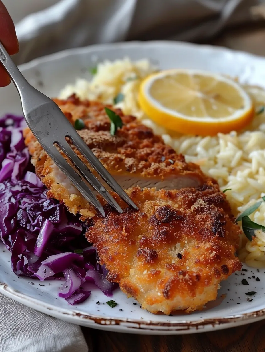 Ein Schinkenstück wird mit einer Gabel auf einem Teller gegrillt.