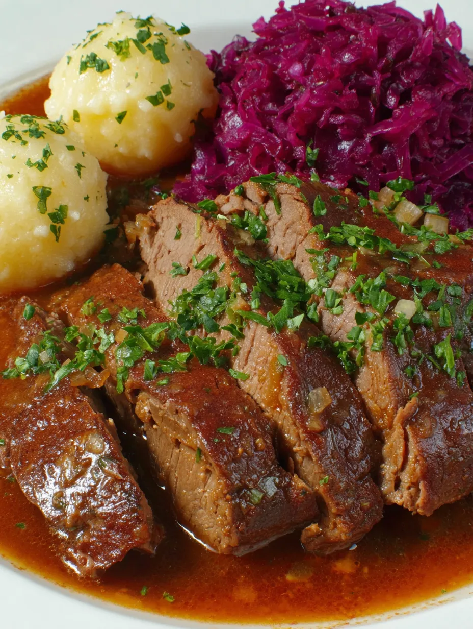 Ein Steak mit Sauce und Kartoffeln auf einem Teller.