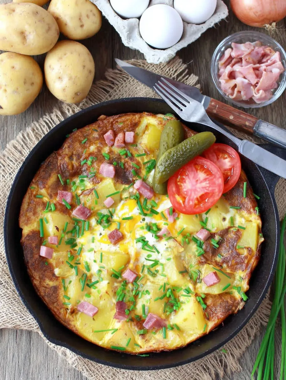 Eine Schüssel mit einer gegrillten Eiersalat-Pizza, die mit Zwiebeln und Tomaten garniert ist.