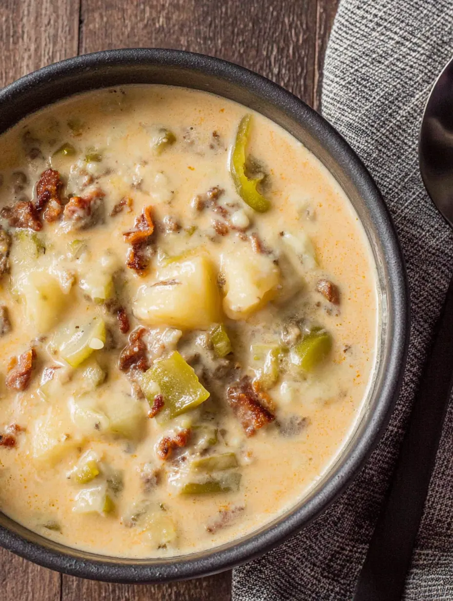 A bowl of soup with a spoon in it.