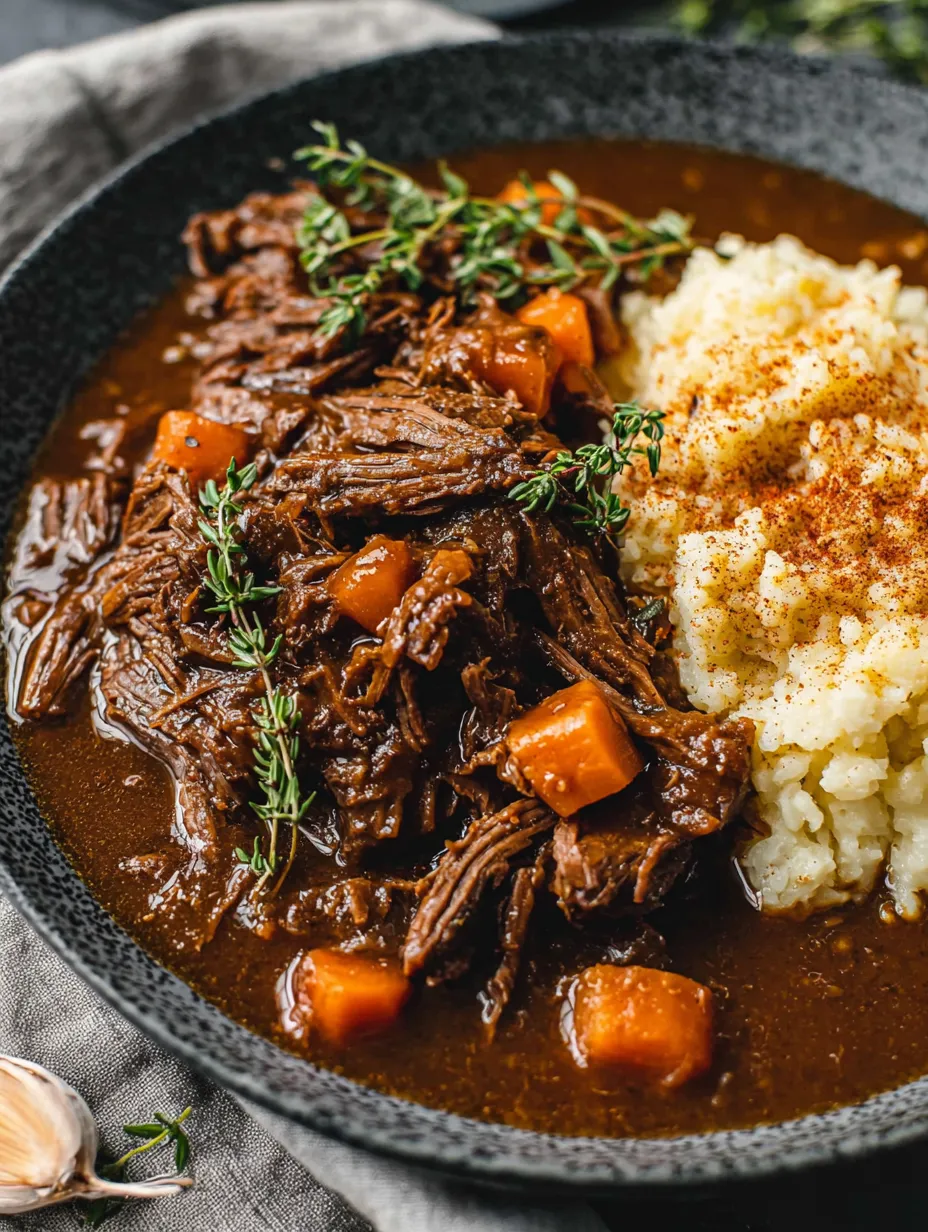 Ein Schälchen mit Rindfleisch, Reis und Kräutchen.