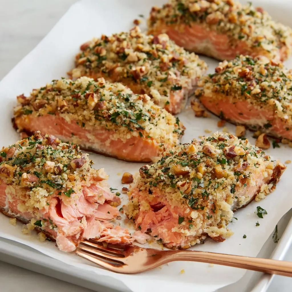 Eine Platte mit Salat und Salmon.